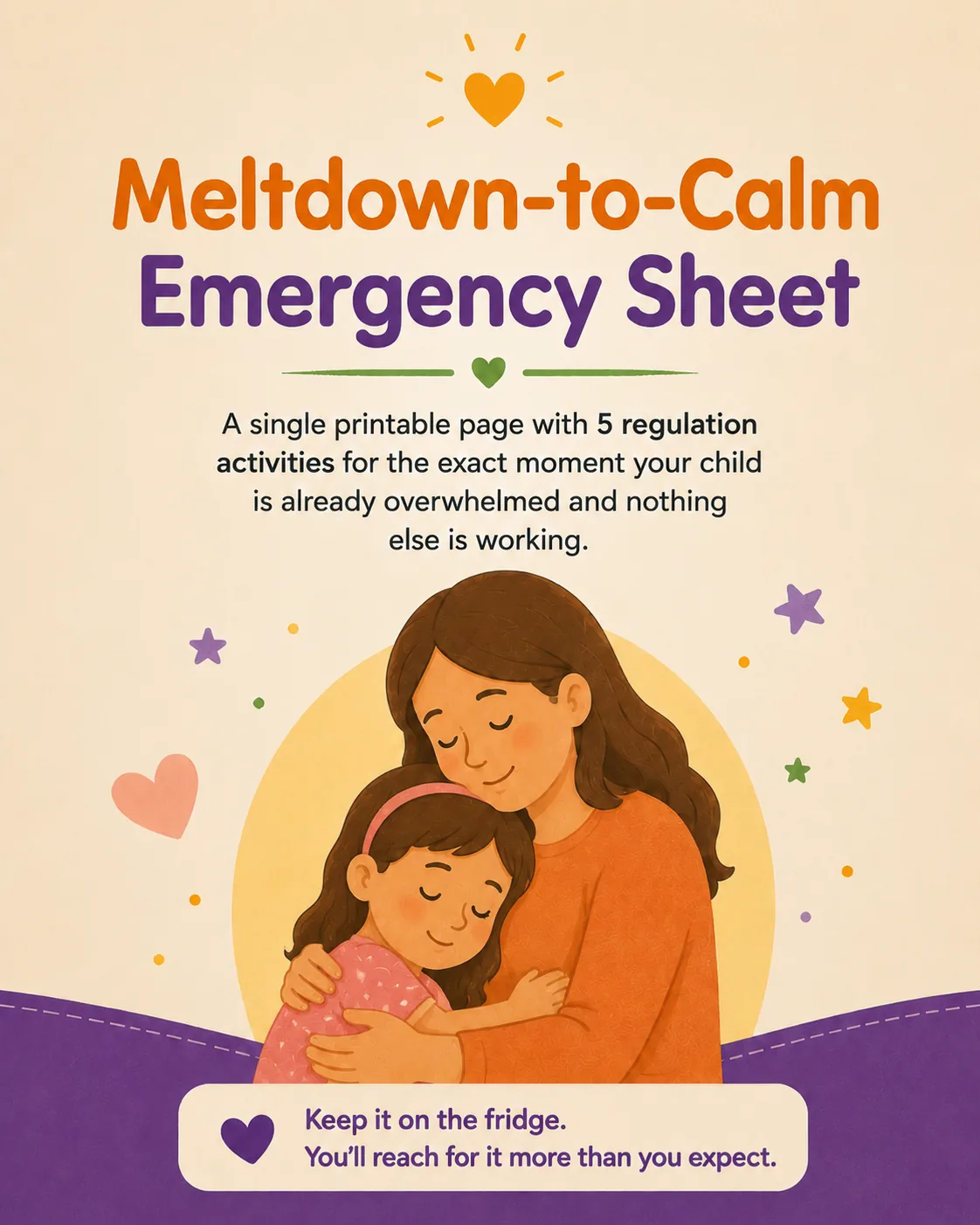 Meltdown-to-Calm Emergency Sheet