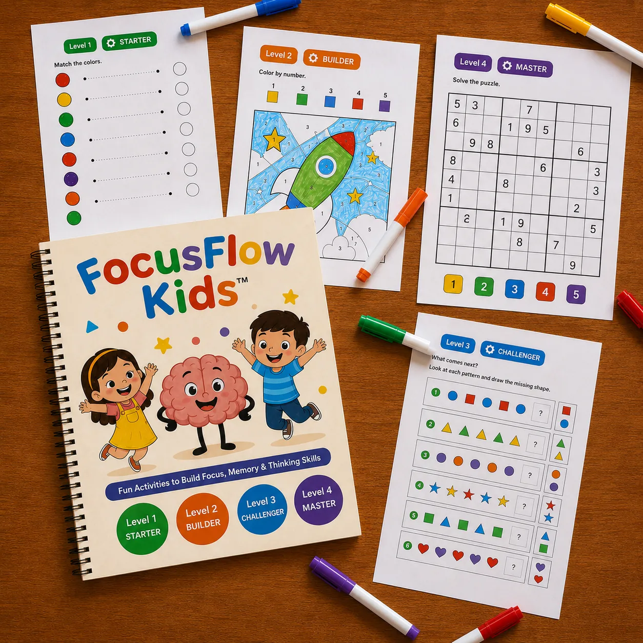 The four levels of FocusFlow Kids
